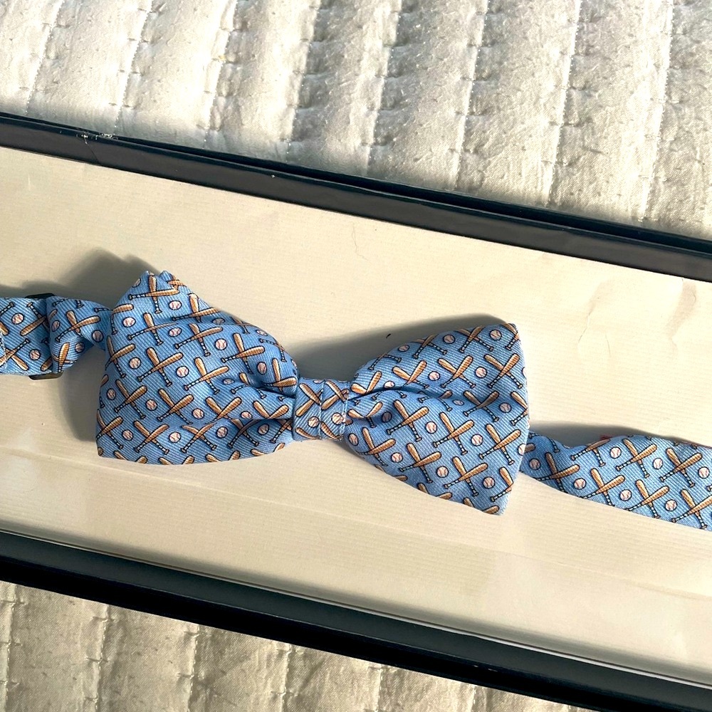 Vineyard Vines Blue and Orange Geometric Bow Tie
